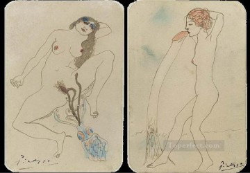 つのエロティックな図面 Deux dessins erotiques 1903 Cubists Oil Paintings